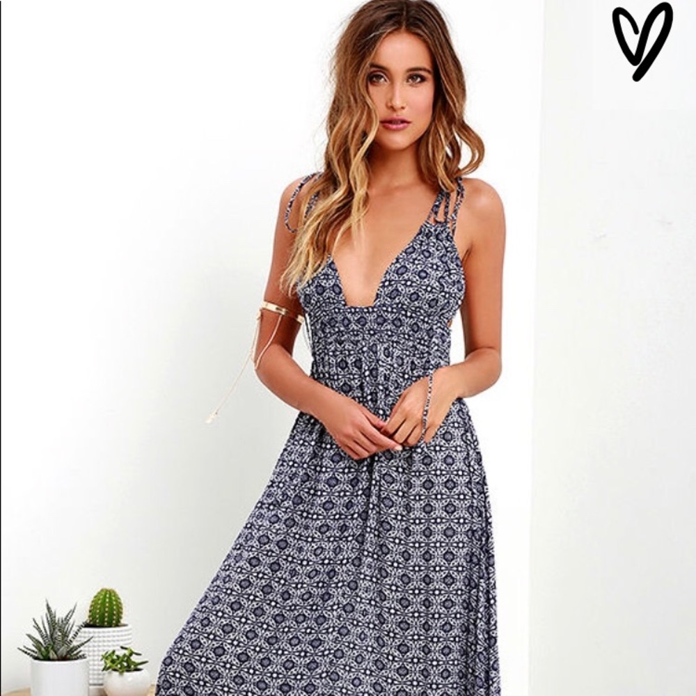Blue print maxi dress